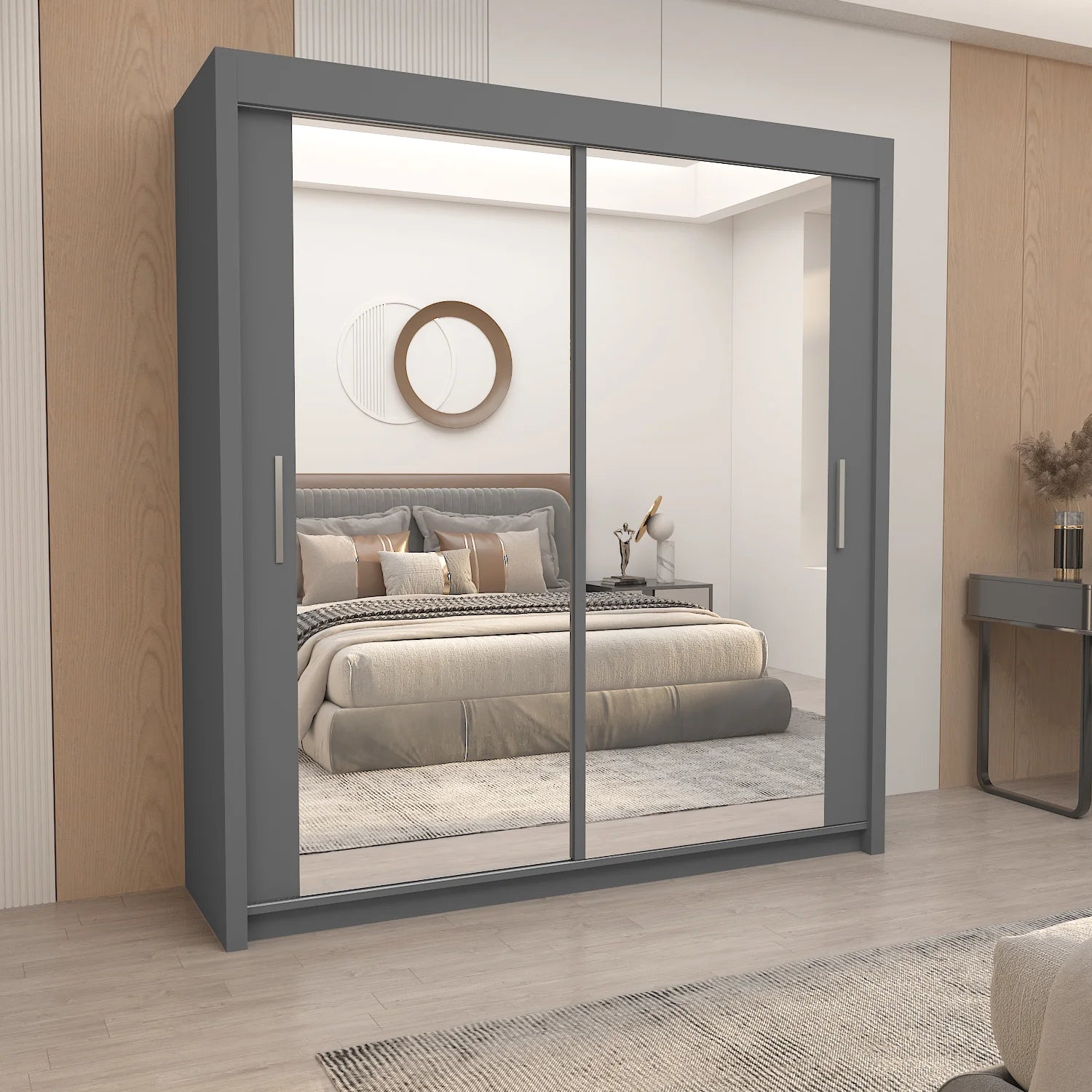 Milan Double Sliding Door Wardrobe