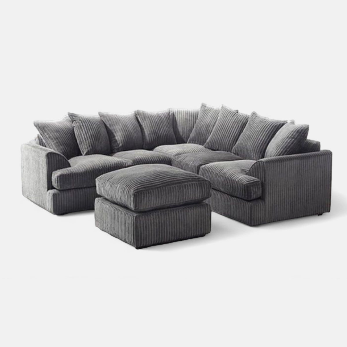 Manny Jumbo Cord 5 Seater Corner Sofa