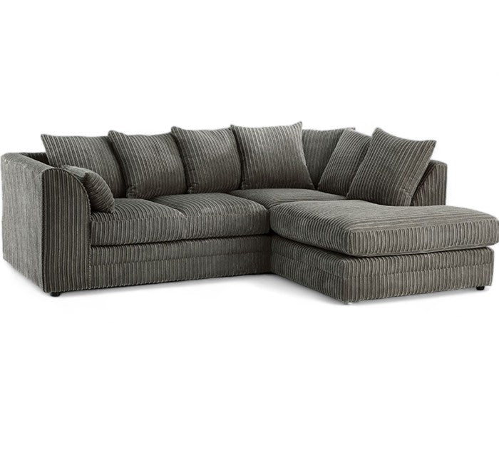 Manny L Shape Jumbo Cord 4 Seater Corner Sofa