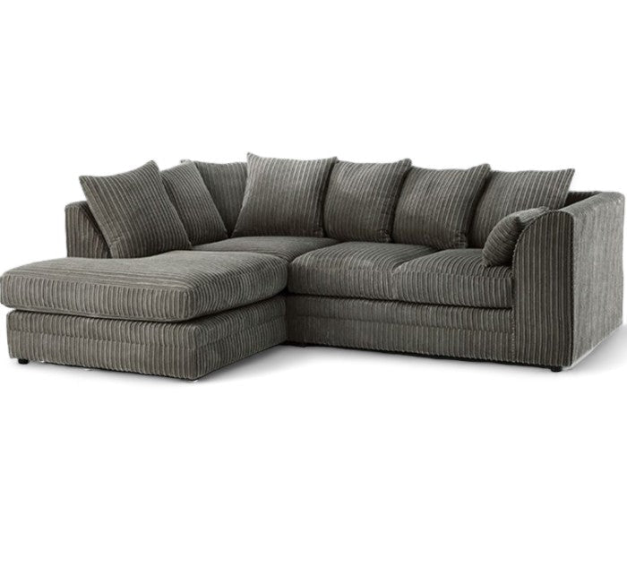 Manny L Shape Jumbo Cord 4 Seater Corner Sofa