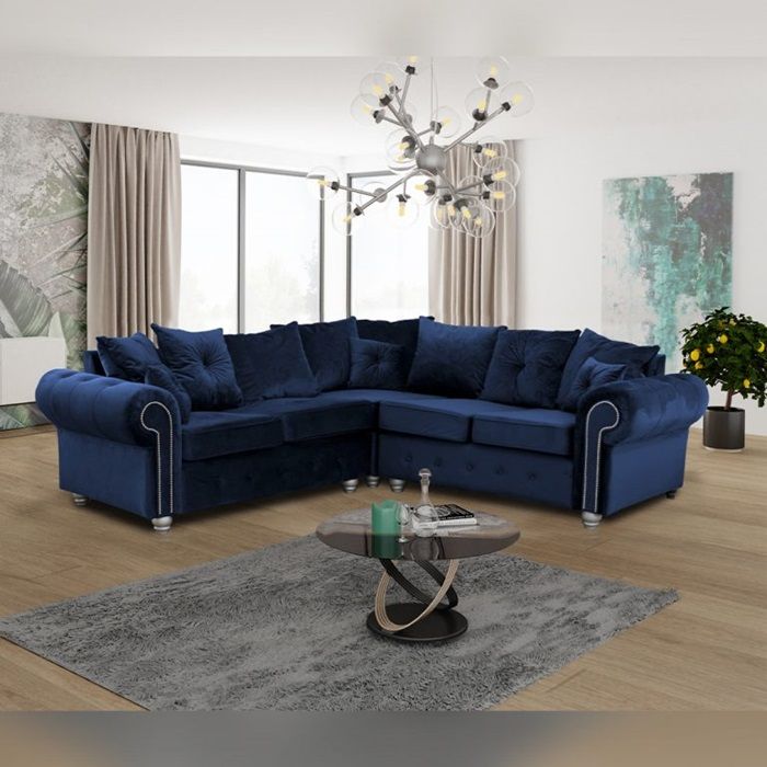 Ashwin Plush Velvet Corner Sofa