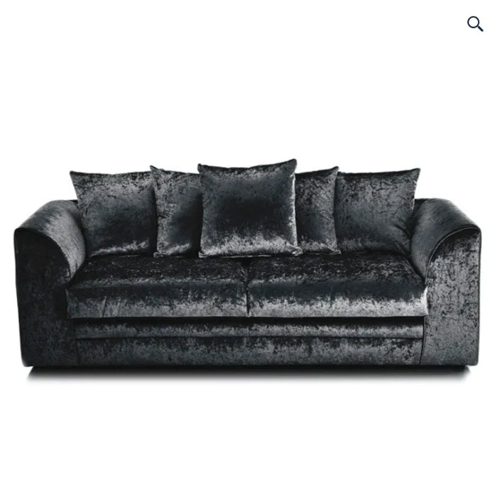 Crystal Crushed Velvet 2 + 3 Seater Sofa Set