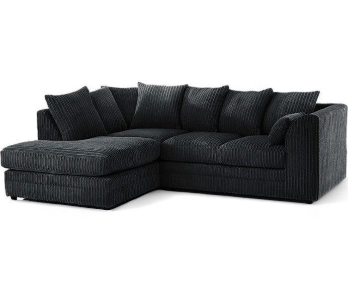 Manny L Shape Jumbo Cord 4 Seater Corner Sofa