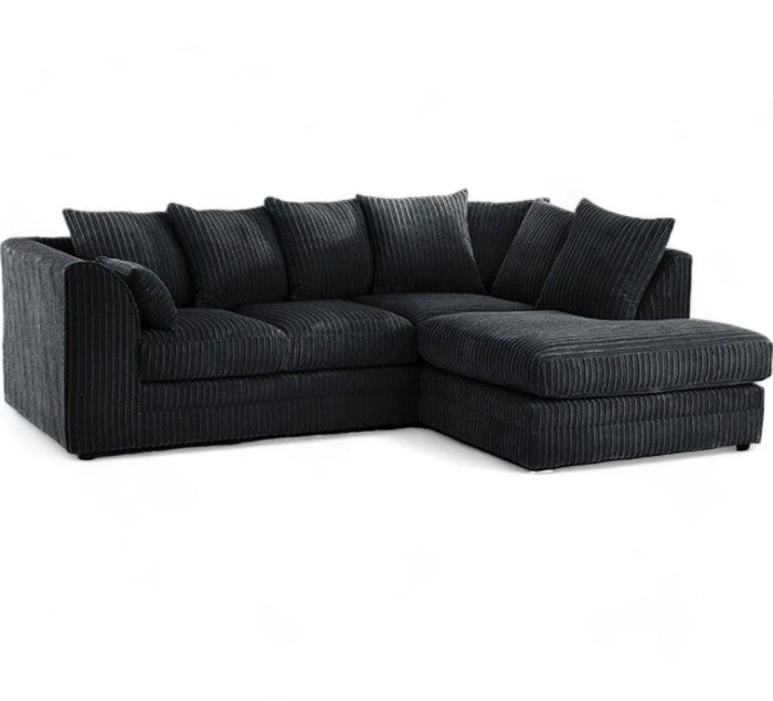 Manny L Shape Jumbo Cord 4 Seater Corner Sofa