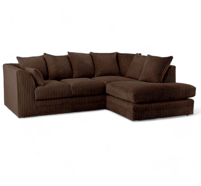 Manny L Shape Jumbo Cord 4 Seater Corner Sofa