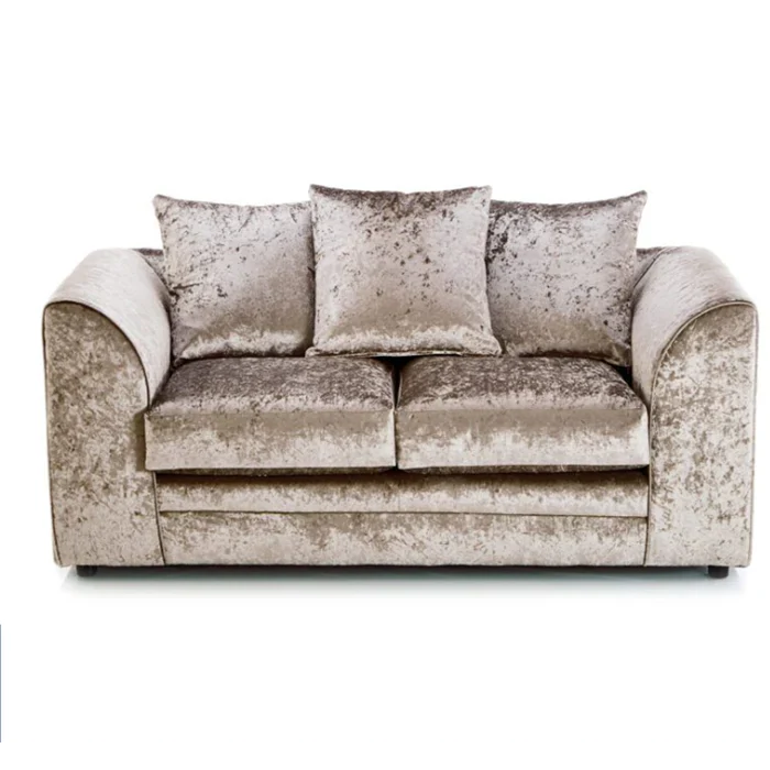 Crystal Crushed Velvet 2 + 3 Seater Sofa Set