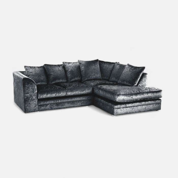 Crystal Crushed Velvet 4 Seater Corner Sofa