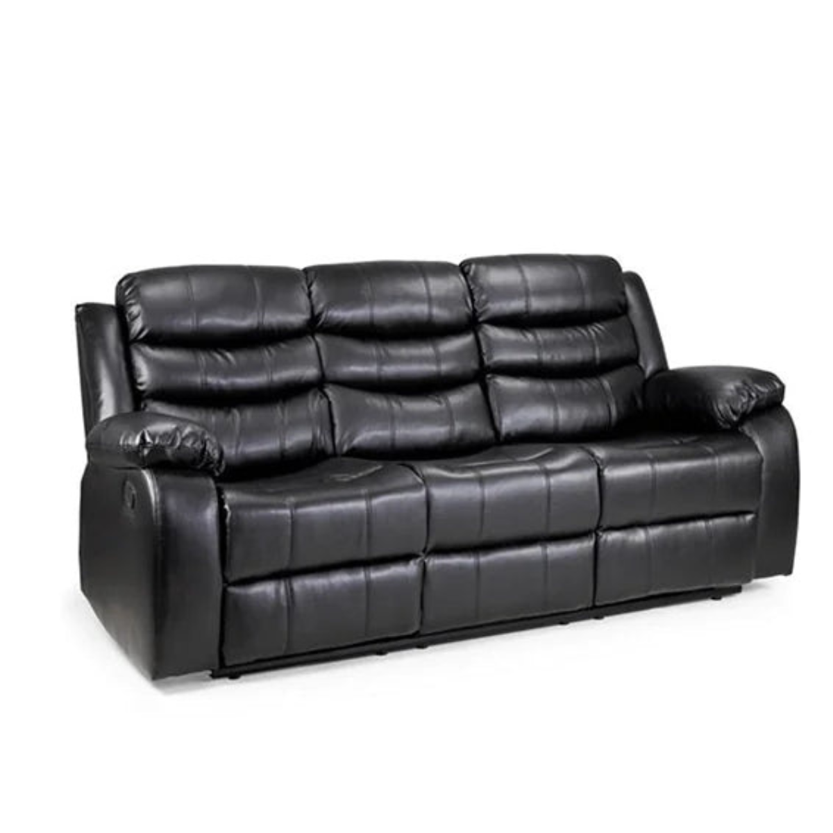 ROMA BLACK LEATHER 3+2+1 SOFA SET (Air Leather UKFR)