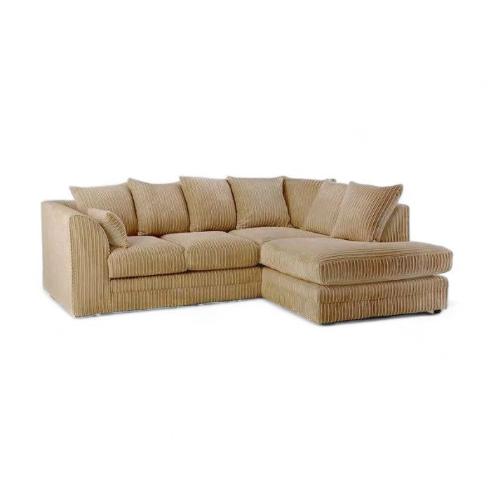 Manny L Shape Jumbo Cord 4 Seater Corner Sofa