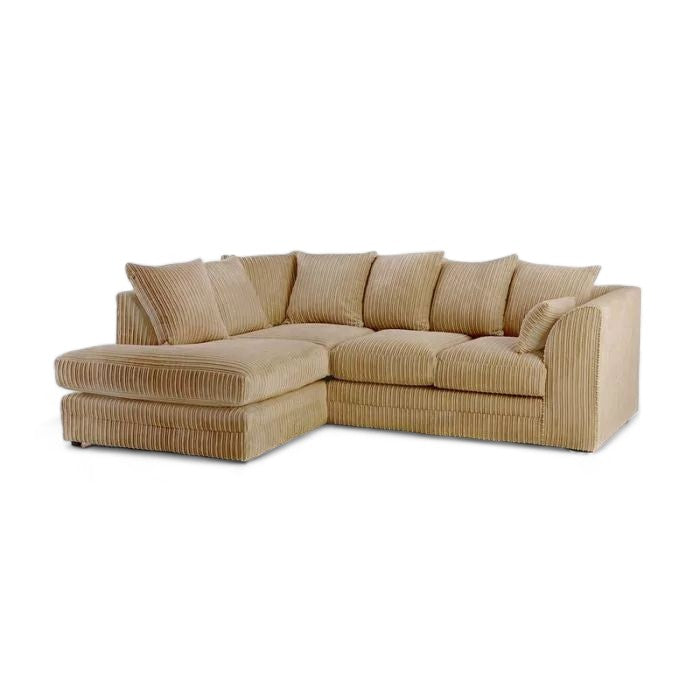 Manny L Shape Jumbo Cord 4 Seater Corner Sofa