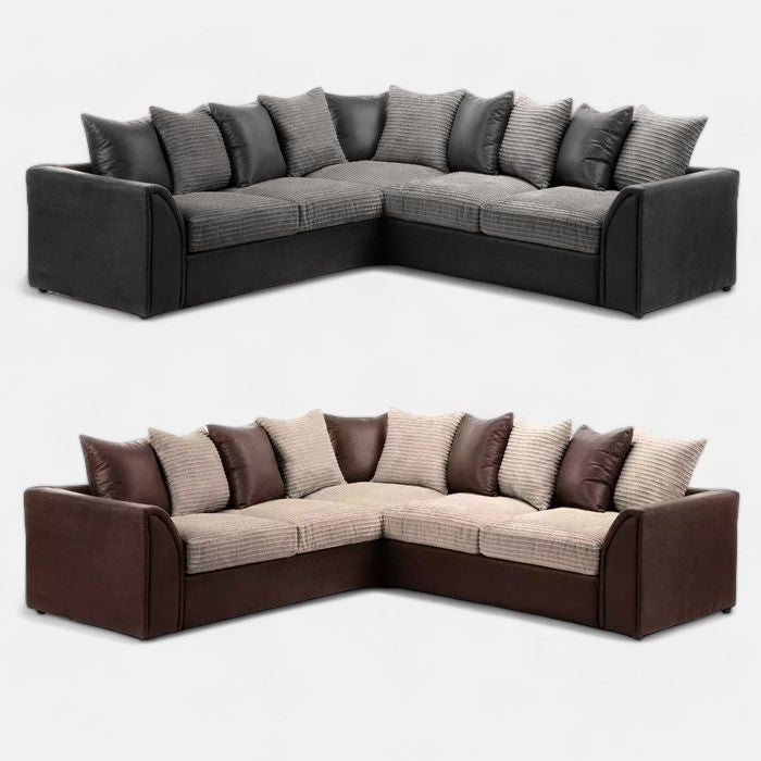 Danny Cord Fabric 5 Seater Corner Sofa