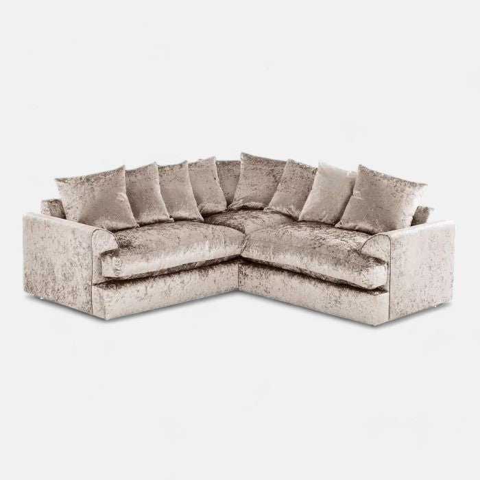 Crystal Crushed Velvet 5 Seater Corner Sofa