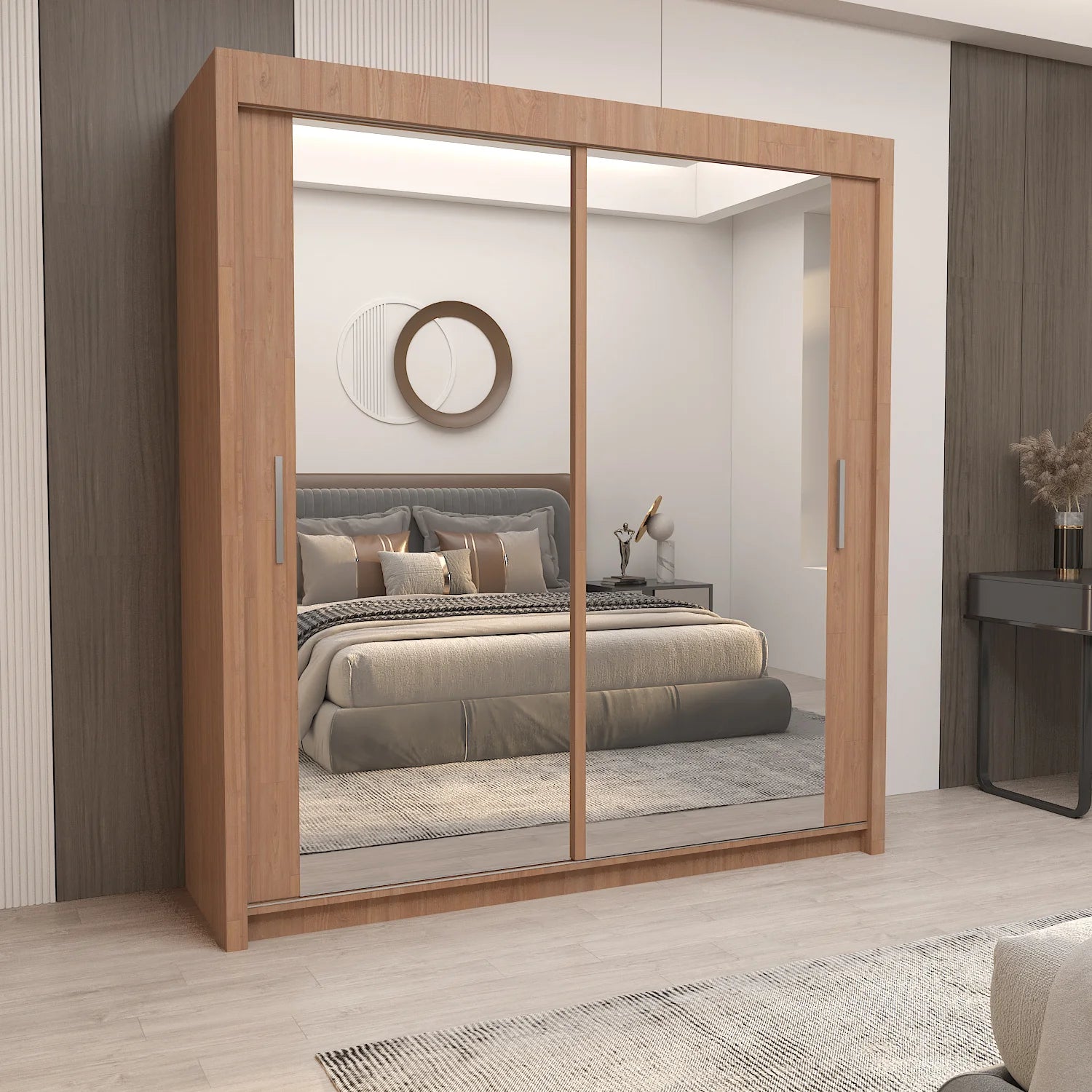 Milan Double Sliding Door Wardrobe