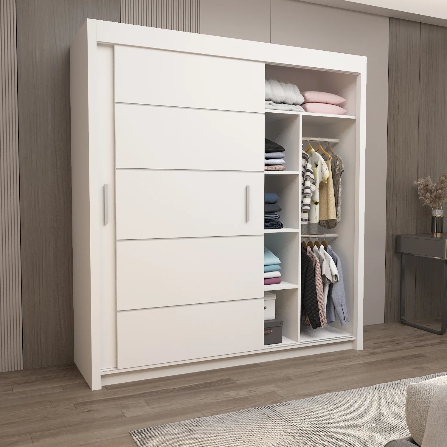 Lyon Mirrored Bedroom Sliding Door Wardrobe