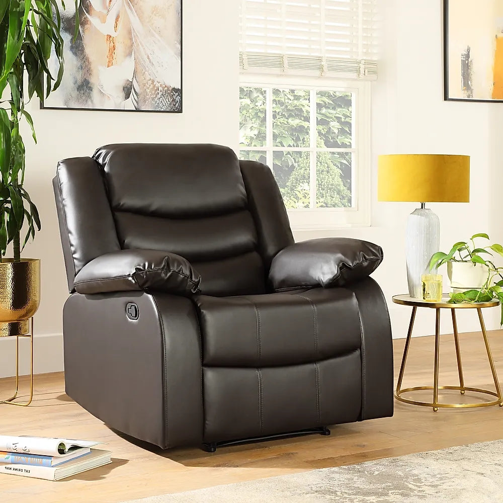 ROMA BLACK LEATHER 3+2+1 SOFA SET (Air Leather UKFR)