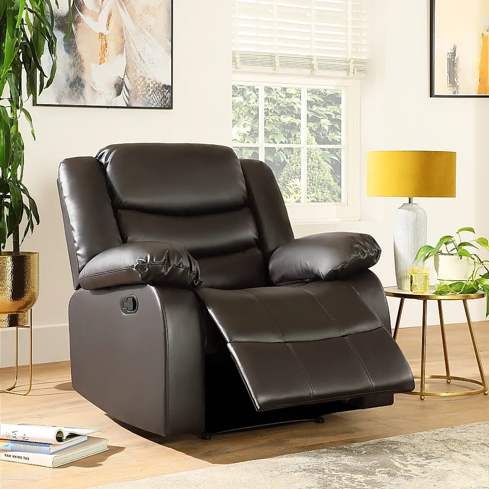 ROMA BLACK LEATHER 3+2+1 SOFA SET (Air Leather UKFR)