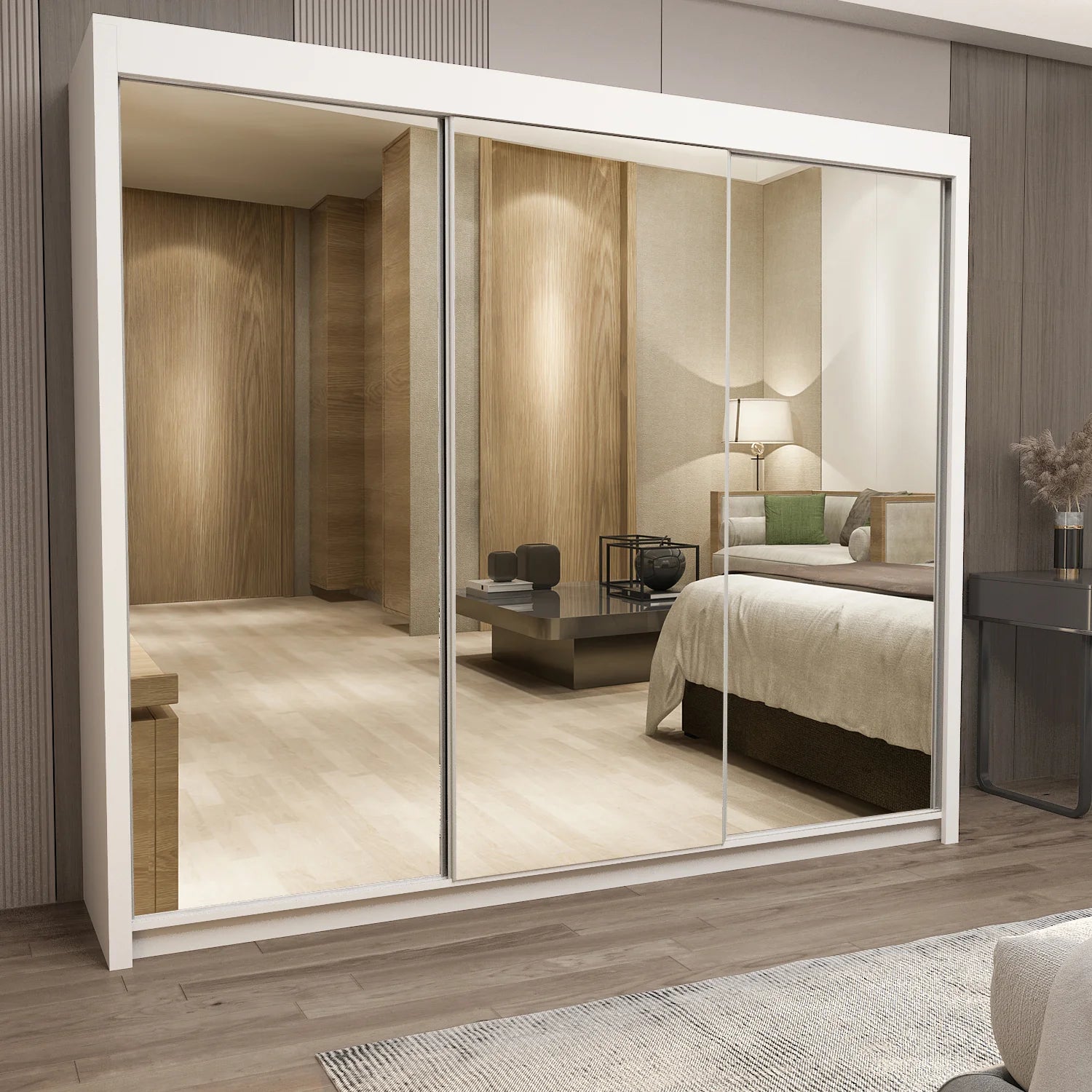 Milan Double Sliding Door Wardrobe