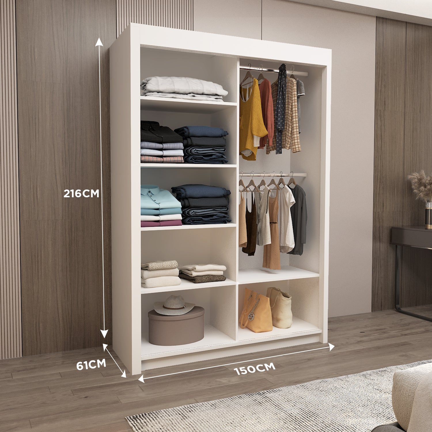 Oslo Mirror Bedroom Sliding Wardrobe