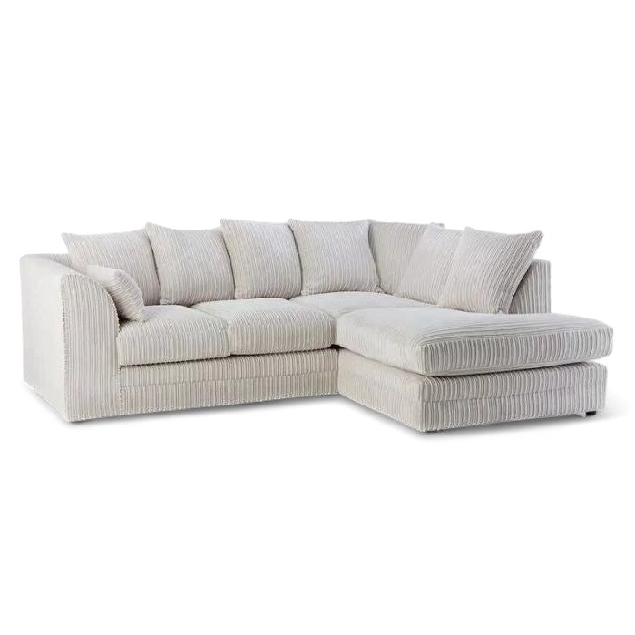 Manny L Shape Jumbo Cord 4 Seater Corner Sofa