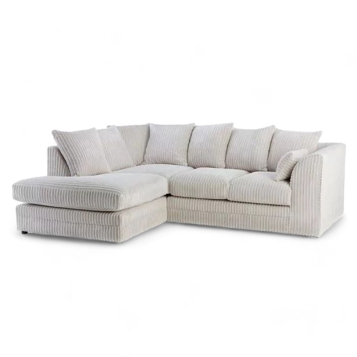 Manny L Shape Jumbo Cord 4 Seater Corner Sofa